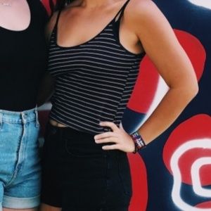 Red and Navy Striped Tank